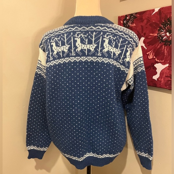 Norlander Made in Norway 100% Wool Fair Aisle Raindeer Sweater, size M - Picture 4 of 5